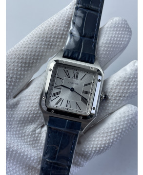 (준비완료/특급배송)NO.2297/AF공장 산토스31MM 실버다이얼 블루악어가죽스트랩