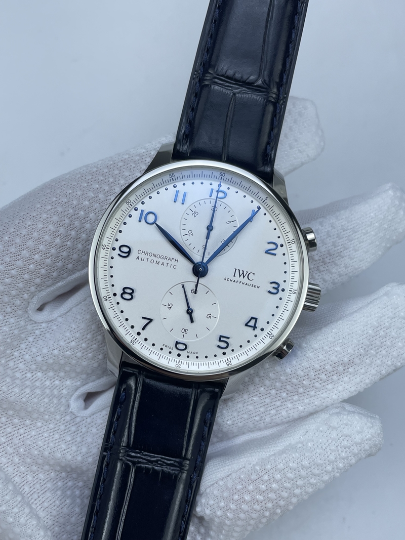 (준비완료/특급배송)NO.2535/ZF공장 V3 IWC IW3716 포루트기저 화이트다이얼 블루핸즈 가죽